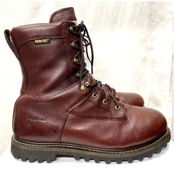 LL Bean Gore-Tex Leather Work Boots Oil Resistant 10" Boot Brown Size 12 - Picture 3 of 16